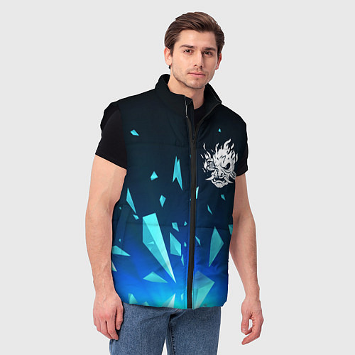 Мужской жилет Cyberpunk 2077 взрыв частиц / 3D-Черный – фото 3