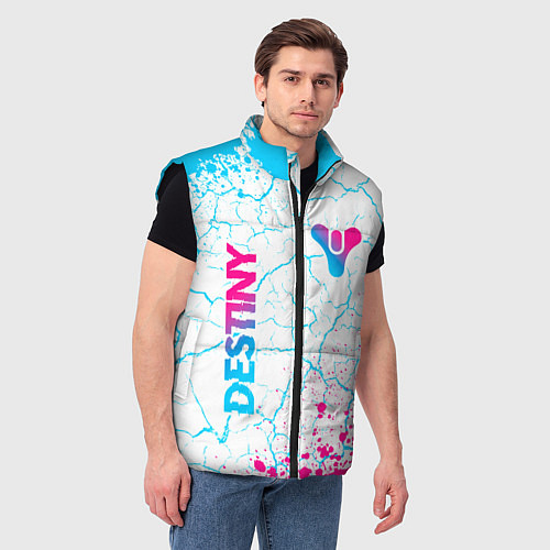 Мужской жилет Destiny neon gradient style: надпись, символ / 3D-Черный – фото 3