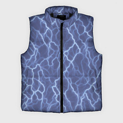 Мужской жилет Электрический разряд на голубом фоне, цвет: 3D-черный