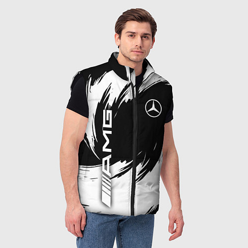 Мужской жилет Mercedes benz - white color / 3D-Черный – фото 3