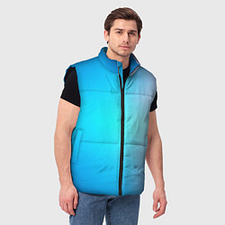 Мужской жилет Градиент из голубого в розовый, цвет: 3D-черный — фото 2