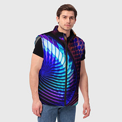 Мужской жилет Неоновый водоворот, цвет: 3D-светло-серый — фото 2