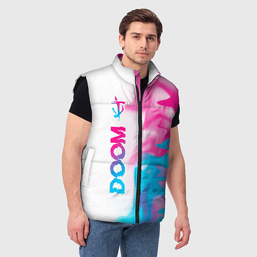 Мужской жилет Doom neon gradient style: по-вертикали / 3D-Черный – фото 3