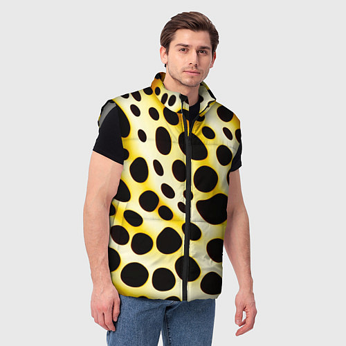 Мужской жилет Текстура леопарда / 3D-Светло-серый – фото 3