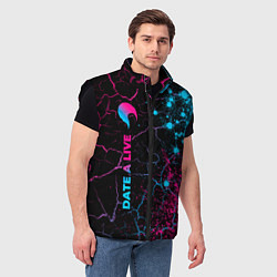 Мужской жилет Date A Live - neon gradient: по-вертикали, цвет: 3D-черный — фото 2