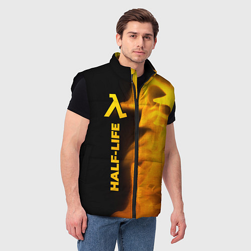 Мужской жилет Half-Life - gold gradient: по-вертикали / 3D-Черный – фото 3