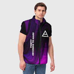 Мужской жилет Thirty Seconds to Mars violet plasma, цвет: 3D-черный — фото 2
