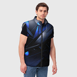 Мужской жилет Blue black background, цвет: 3D-светло-серый — фото 2
