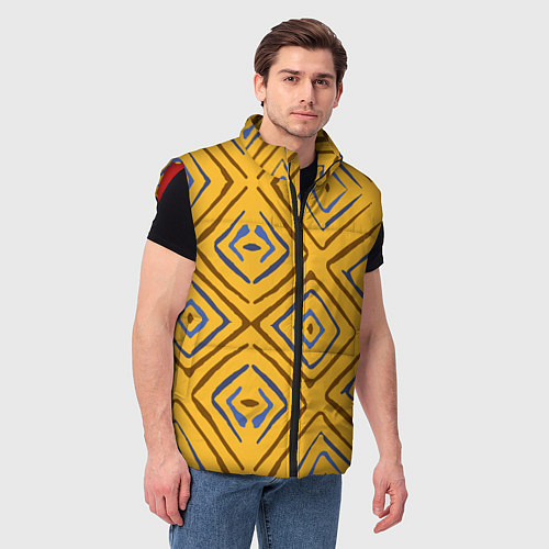 Мужской жилет Золотистый паттерн / 3D-Красный – фото 3