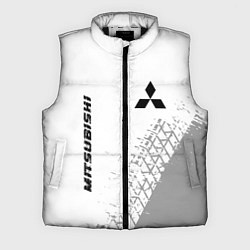 Мужской жилет Mitsubishi speed на светлом фоне со следами шин: н, цвет: 3D-черный