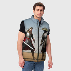 Мужской жилет Древний Рус против Ящера, цвет: 3D-черный — фото 2