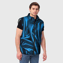 Мужской жилет Синий шёлк, цвет: 3D-светло-серый — фото 2