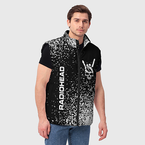Мужской жилет Radiohead и рок символ на темном фоне / 3D-Черный – фото 3