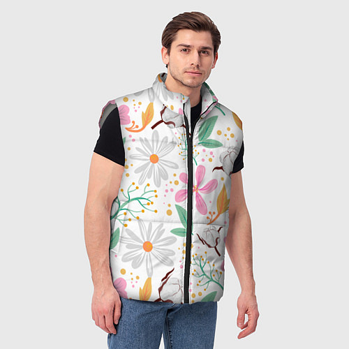 Мужской жилет Spring flowers / 3D-Светло-серый – фото 3