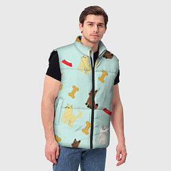 Мужской жилет Кошечки собачки, цвет: 3D-черный — фото 2