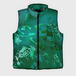 Мужской жилет Зелёные обрывки фигур, цвет: 3D-светло-серый