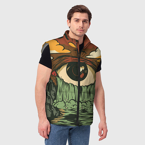 Мужской жилет Водопад из слез / 3D-Светло-серый – фото 3