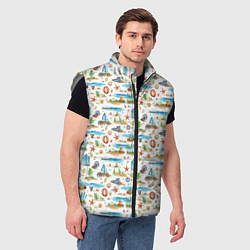 Мужской жилет Летний паттерн, цвет: 3D-светло-серый — фото 2