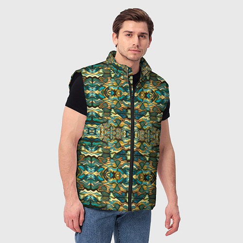 Мужской жилет Мозаика из самоцветов / 3D-Черный – фото 3