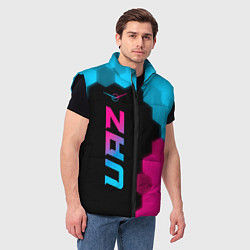 Мужской жилет UAZ - neon gradient: по-вертикали, цвет: 3D-черный — фото 2