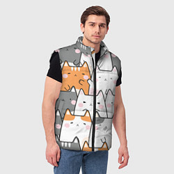 Мужской жилет Семья котиков, цвет: 3D-черный — фото 2