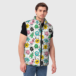 Мужской жилет Весёлые монстры, цвет: 3D-черный — фото 2