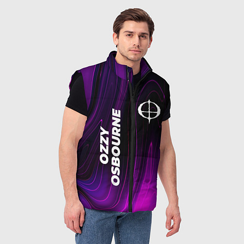 Мужской жилет Ozzy Osbourne violet plasma / 3D-Черный – фото 3