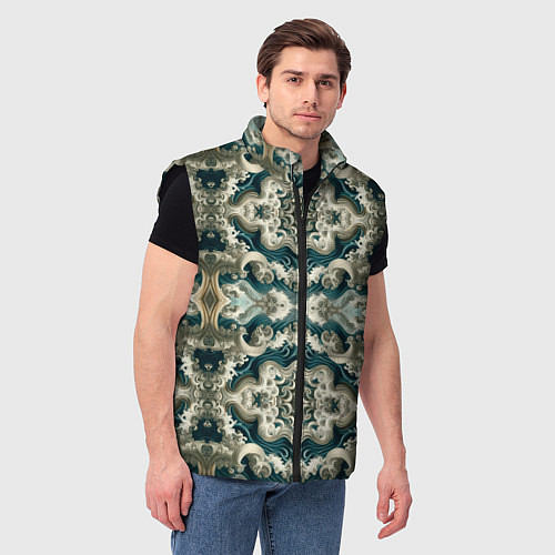 Мужской жилет Облачные волны / 3D-Черный – фото 3