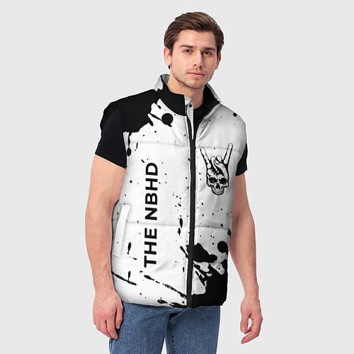 Мужской жилет The Neighbourhood и рок символ на светлом фоне / 3D-Черный – фото 3