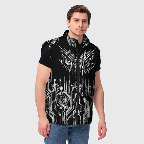 Мужской жилет Киберпанк-модерн / 3D-Черный – фото 3