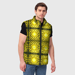 Мужской жилет Ярко-желтые точки, цвет: 3D-черный — фото 2