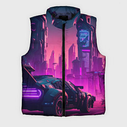 Мужской жилет Неоновый киберпанк, цвет: 3D-черный
