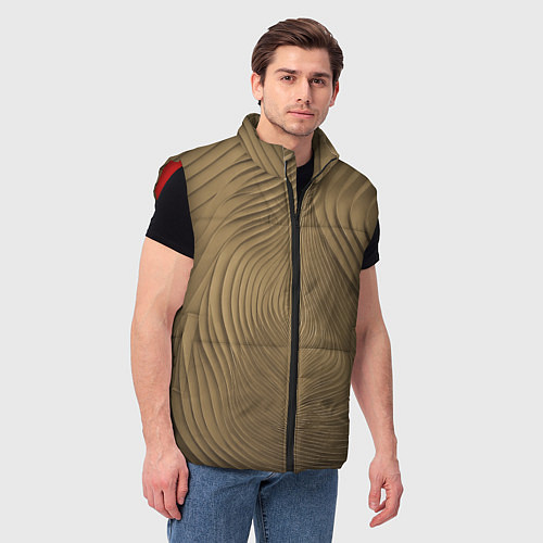 Мужской жилет Фантазия в хаки / 3D-Красный – фото 3