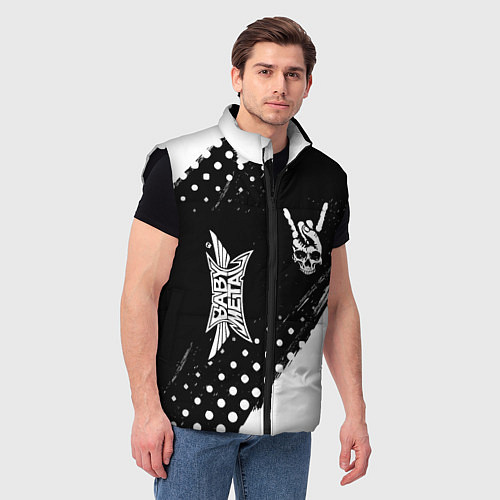 Мужской жилет Babymetal и рок символ на темном фоне / 3D-Черный – фото 3