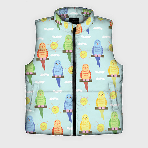 Мужской жилет Попугайчики / 3D-Светло-серый – фото 1