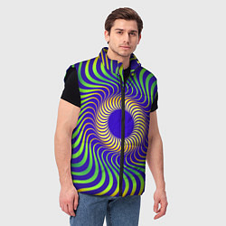 Мужской жилет Абстрактный спиральный узор, цвет: 3D-черный — фото 2