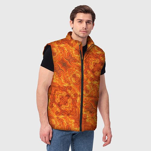 Мужской жилет Пламенный пожар / 3D-Черный – фото 3