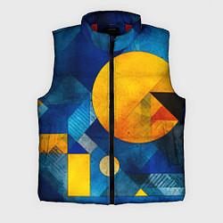 Мужской жилет Жёлтая и синяя геометрия, цвет: 3D-красный