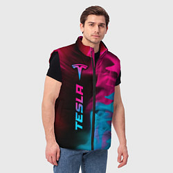 Мужской жилет Tesla - neon gradient: по-вертикали, цвет: 3D-черный — фото 2