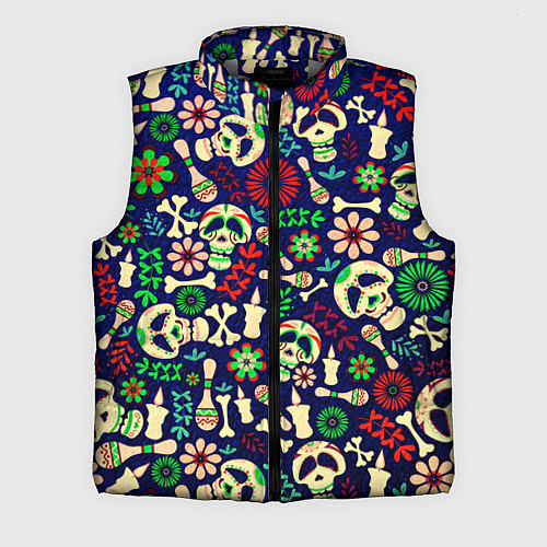 Мужской жилет Мексиканский карнавал - Carnaval Mexicano / 3D-Светло-серый – фото 1