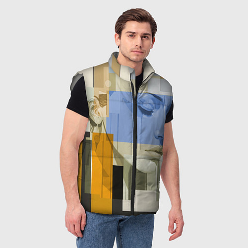 Мужской жилет Незнакомка в квадрате / 3D-Светло-серый – фото 3
