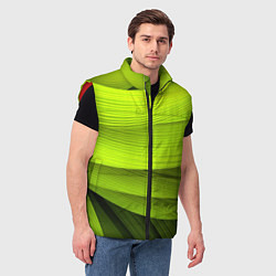 Мужской жилет Зеленый абстрактный фон, цвет: 3D-красный — фото 2