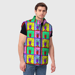 Мужской жилет Кактусы психодел, цвет: 3D-красный — фото 2