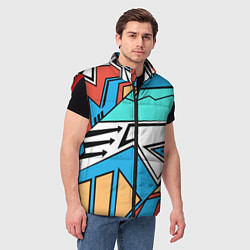 Мужской жилет Ломанные линии, цвет: 3D-красный — фото 2