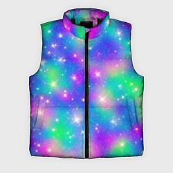 Мужской жилет Яркий космос розово-синий с вкраплениями зеленого, цвет: 3D-черный
