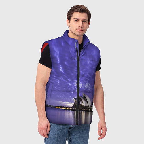 Мужской жилет Сидней в фиолетовом в закате / 3D-Красный – фото 3