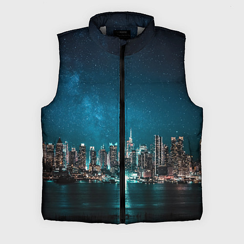 Мужской жилет Большой город в звездах / 3D-Светло-серый – фото 1