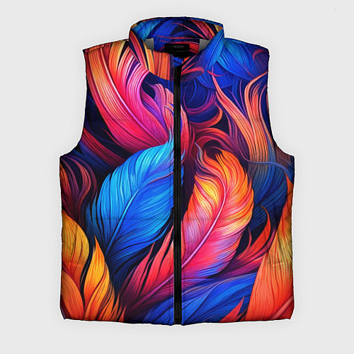 Мужской жилет Экзотические перья / 3D-Светло-серый – фото 1
