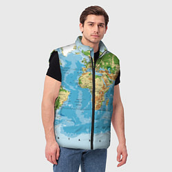 Мужской жилет Атлас мира, цвет: 3D-черный — фото 2