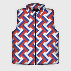 Мужской жилет Россия - плетёнка, цвет: 3D-красный